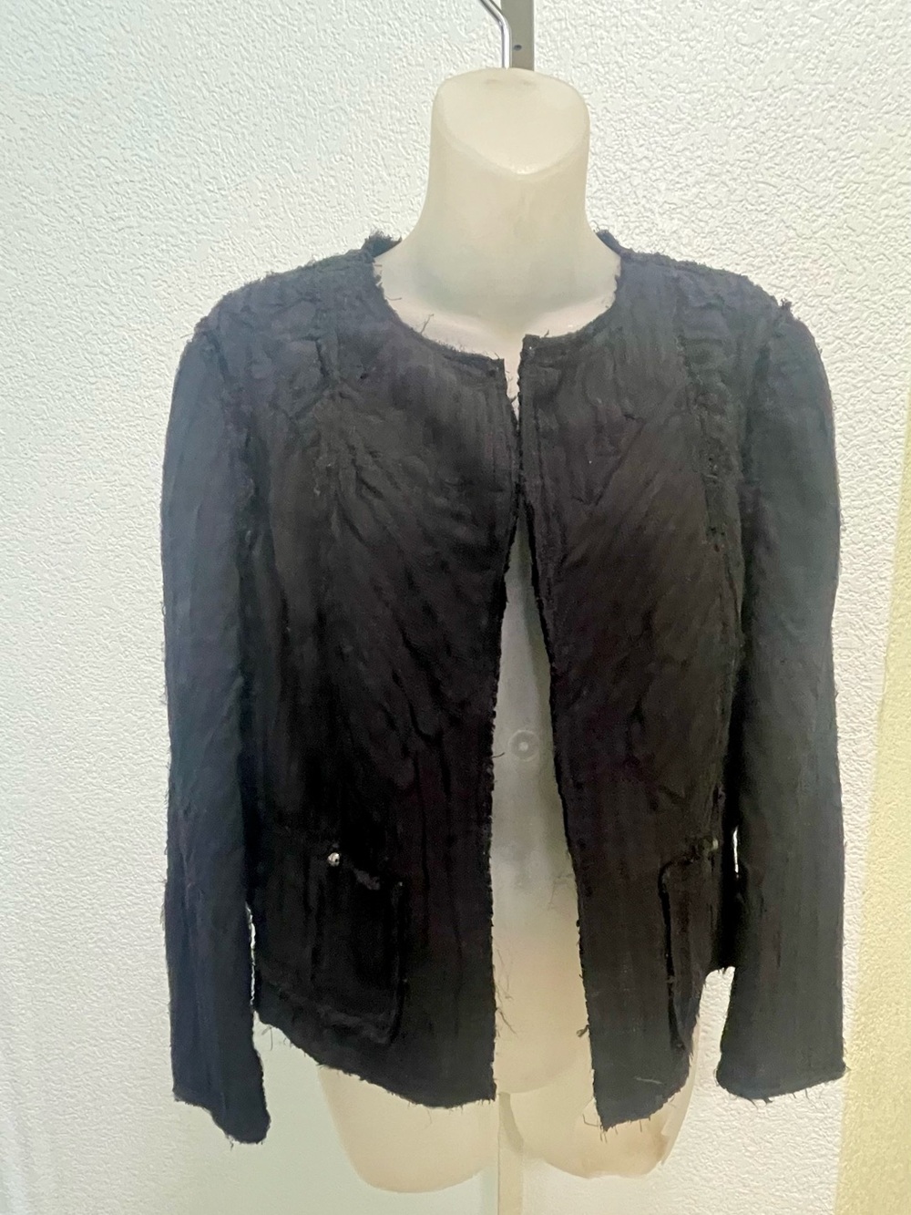 Haute Hippie Black Textured Blazer Jacket Size Large